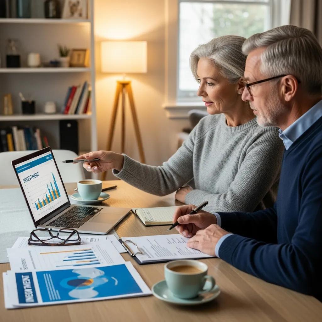 Couple discussing pension integration strategies at home