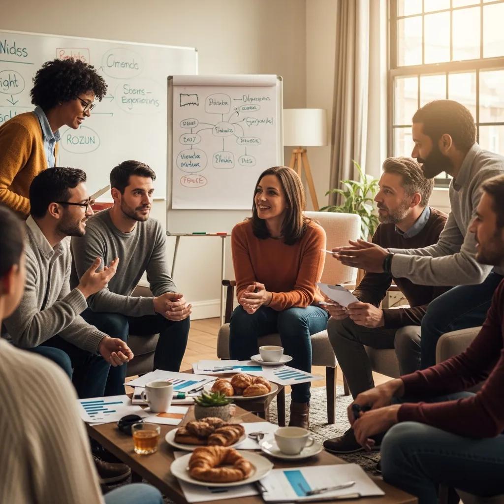 Diverse group participating in a financial workshop, showcasing community engagement and support