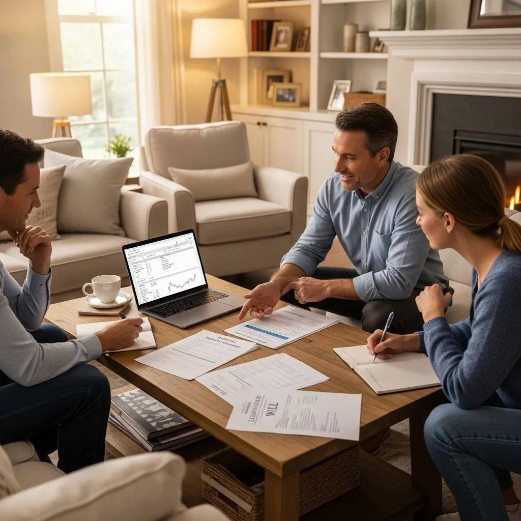 Family discussing legacy planning in a cozy home environment