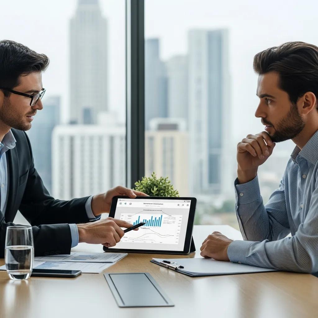 Financial advisor discussing wealth management strategies with a high-net-worth client