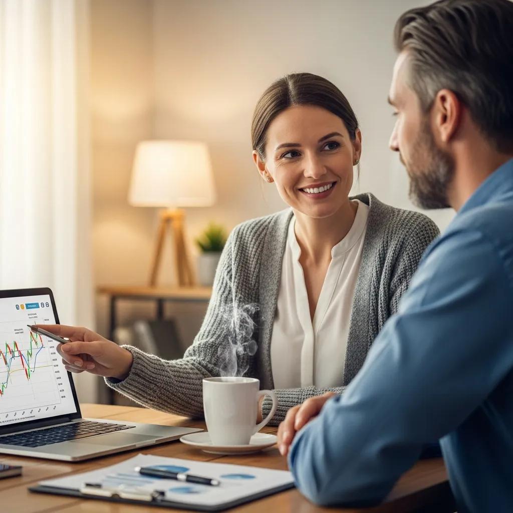 Financial advisor outlining investment options and retirement planning with a client