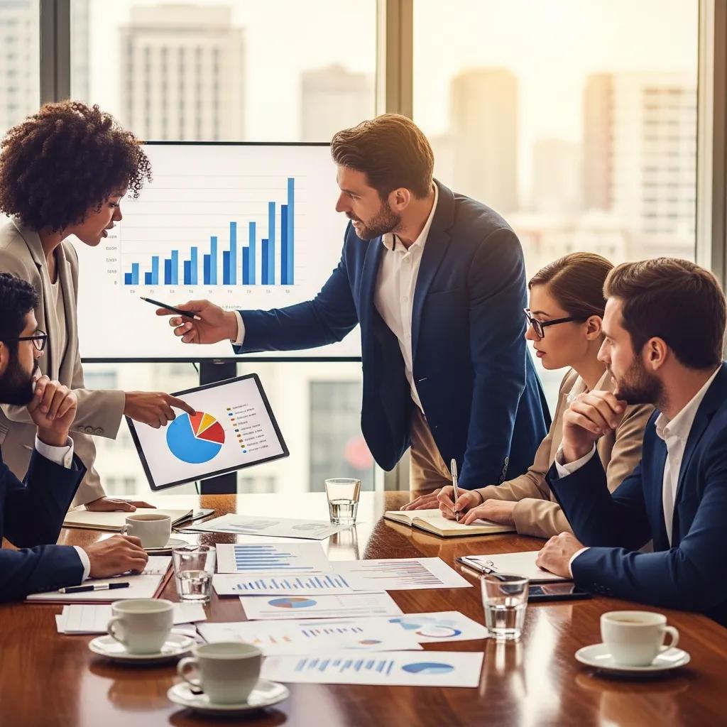 Team discussing investment strategies and the core principles of strategic asset allocation