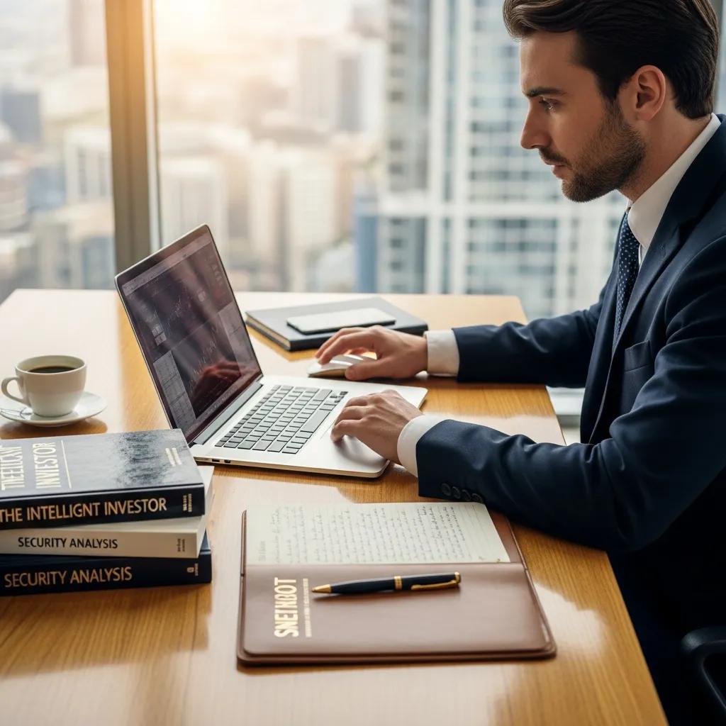 High achiever analyzing investment strategies in a modern workspace