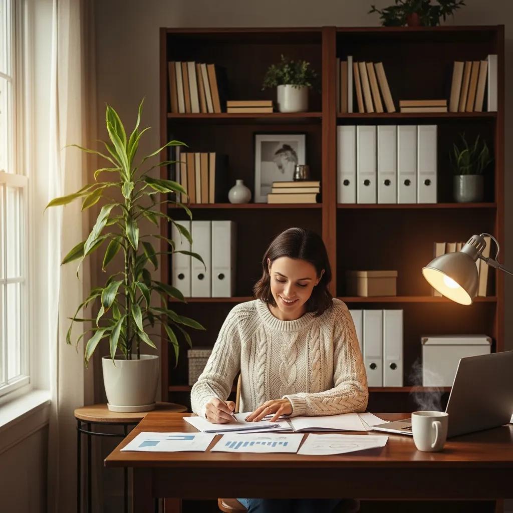 Professional reviewing tax-efficient bond strategies at a home office