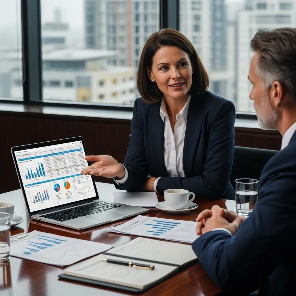 Financial advisor advising a client on advanced budgeting and wealth management strategies