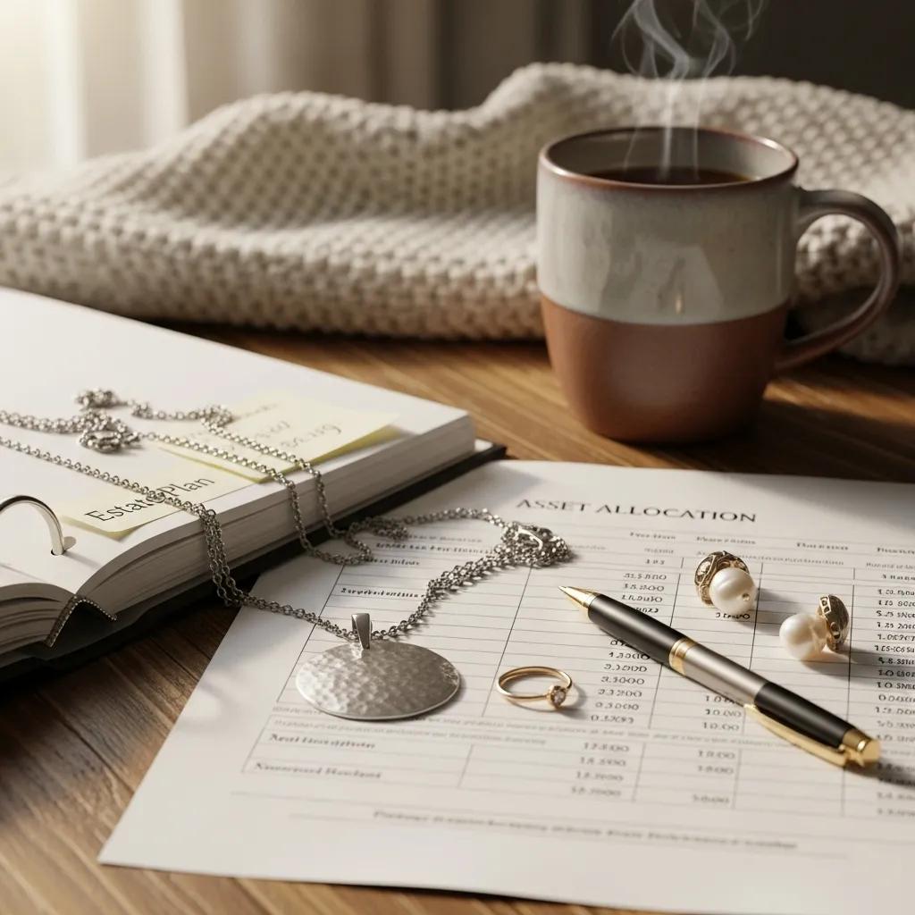 Handcrafted jewelry and financial planning documents symbolizing legacy building