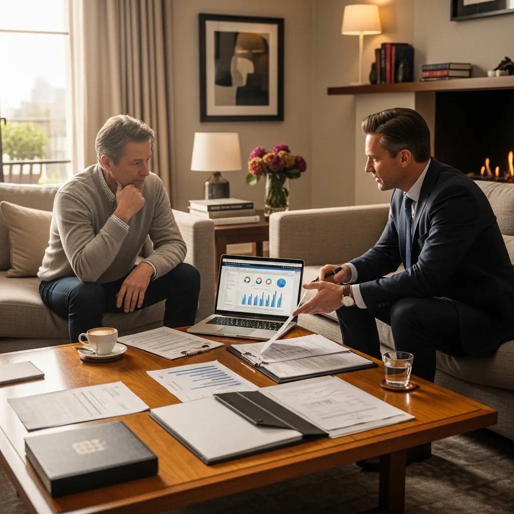 High-net-worth individual reviewing wealth protection strategies with a planner