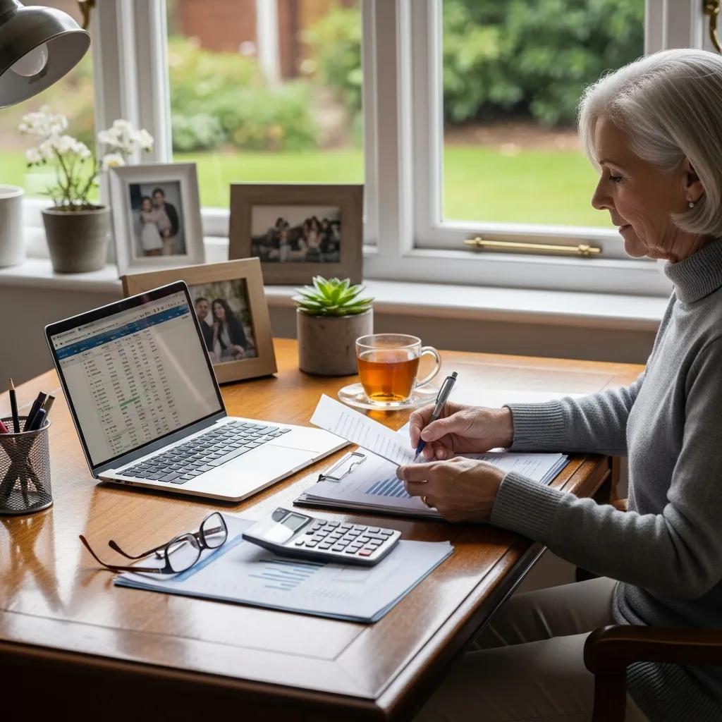 Individual planning tax-efficient withdrawals at a desk