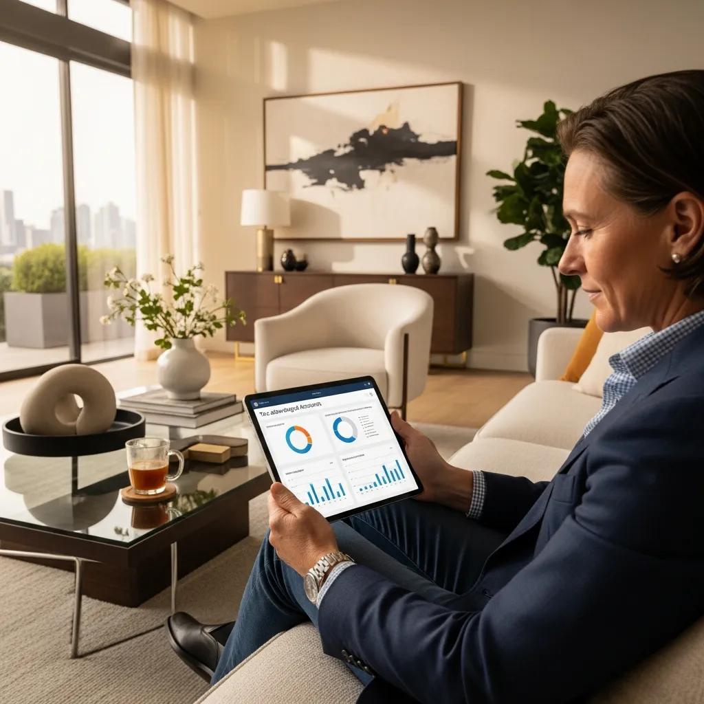 Person reviewing RRSP and TFSA balances on a tablet, illustrating tax-advantaged savings for high earners