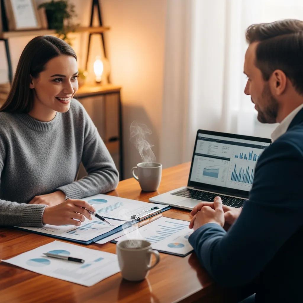 Medical professional and financial advisor discussing wealth management strategies