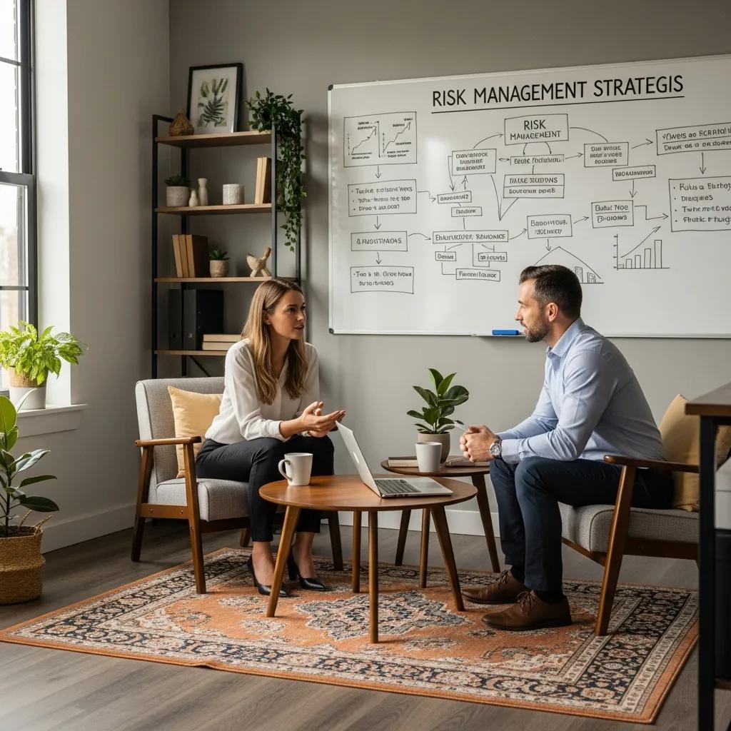 Professional consultation on risk management strategies in a cozy office