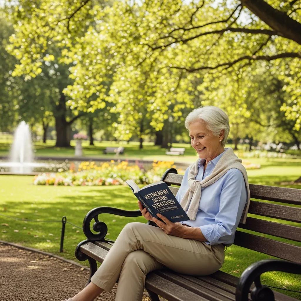 Retired person reading about retirement income strategies in a park
